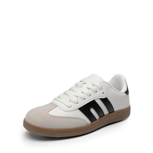 DREAM PAIRS Women's Tennis Sneakers Walking Flat Low-Top Casual Lace-Up Comfortable Nia Fashion Sneakers Shoes, Size 7.5,White Multi,SDFN2442W | Amazon (US)