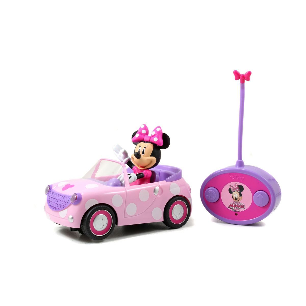Jada Toys Disney Junior RC Minnie Bowtique Roadster Remote Control Vehicle 7" Pink with White Pol... | Target