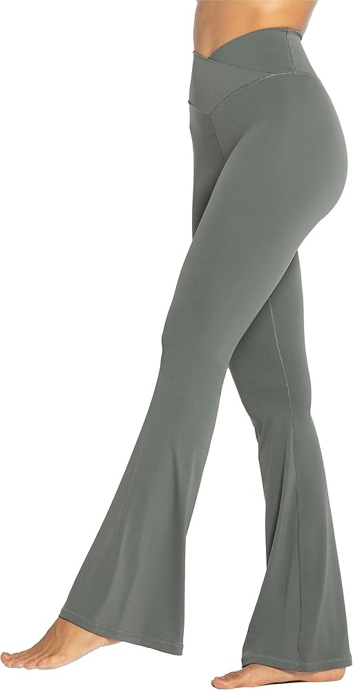 Sunzel Flare Leggings, Crossover Yoga Pants with Tummy Control, High-Waisted and Wide Leg | Amazon (US)