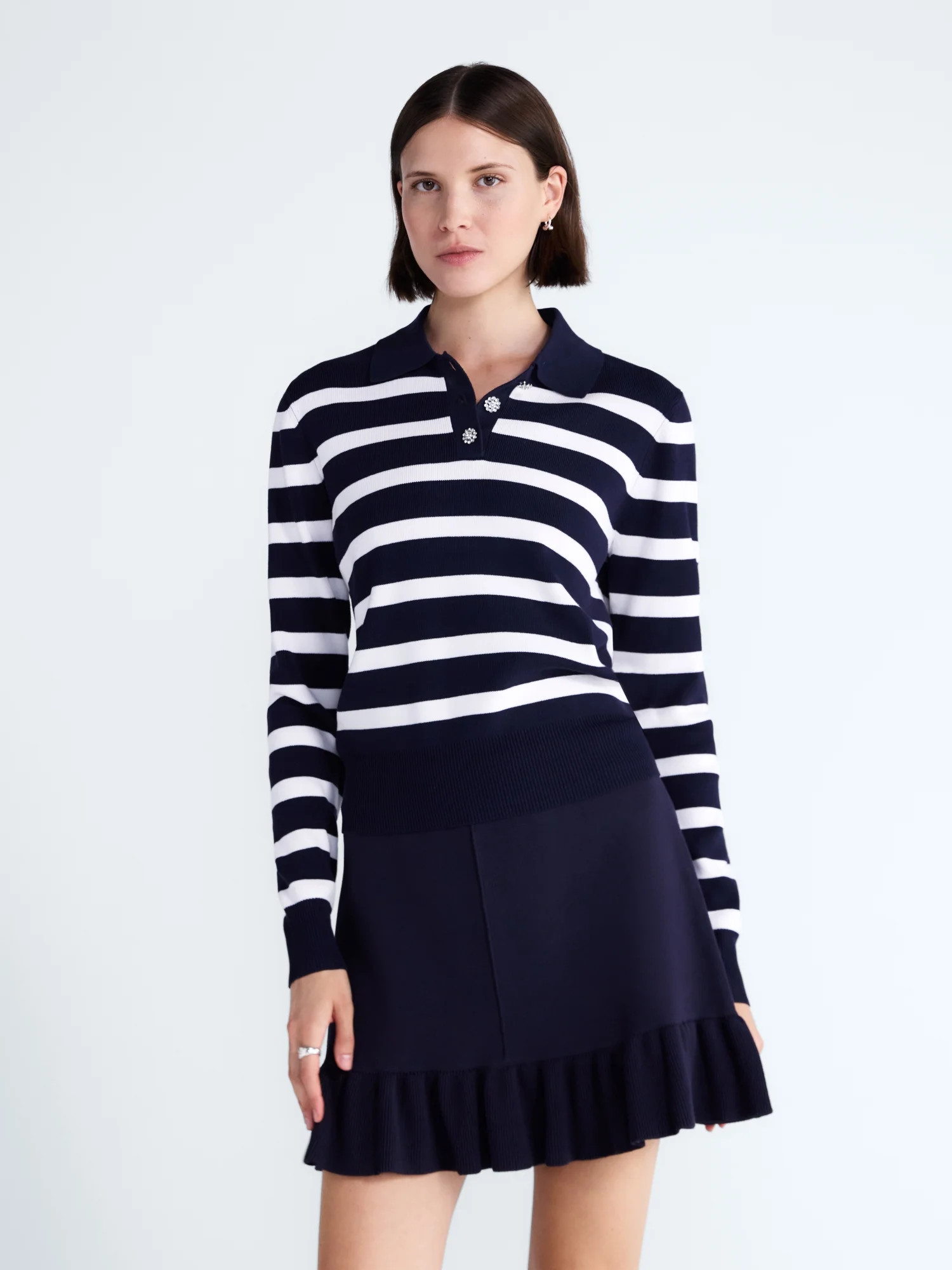 Free Assembly Women's and Women's Plus Polo Sweater with Long Sleeves, Lightweight, Sizes XS-4X | Walmart (US)