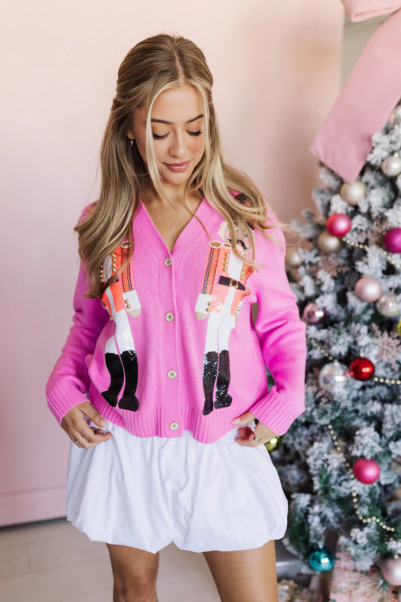 Queen Of Sparkles Nutcracker Cardigan - Pink | The Impeccable Pig