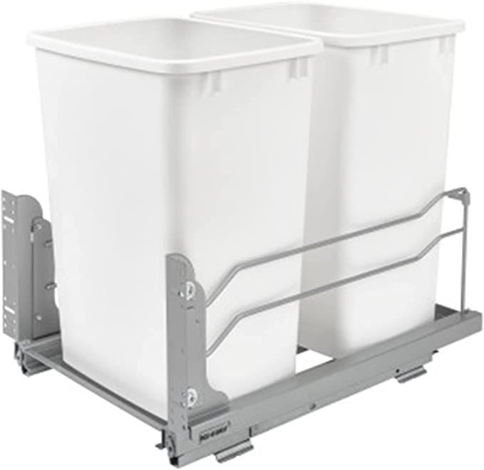 Rev-A-Shelf 53WC-1835SCDM-211 Double 35 Quart Pull-Out Under Mount Kitchen Waste Container Trash ... | Amazon (US)
