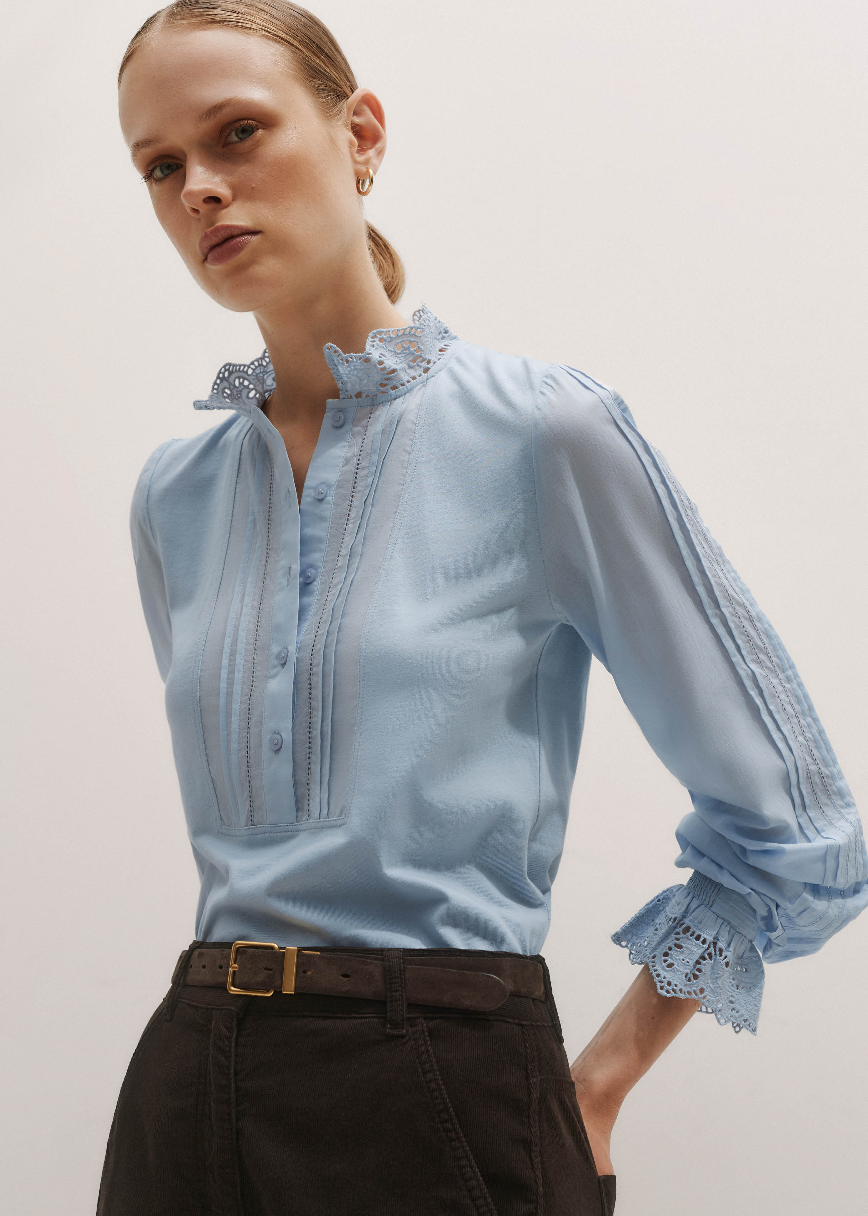 Layering Top Woven Mixed Media | ME+EM Global (Excluding US)