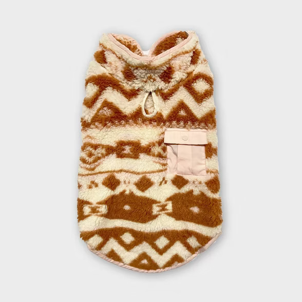 Grayson Pup Aztec Sherpa Dog Vest - White | Target