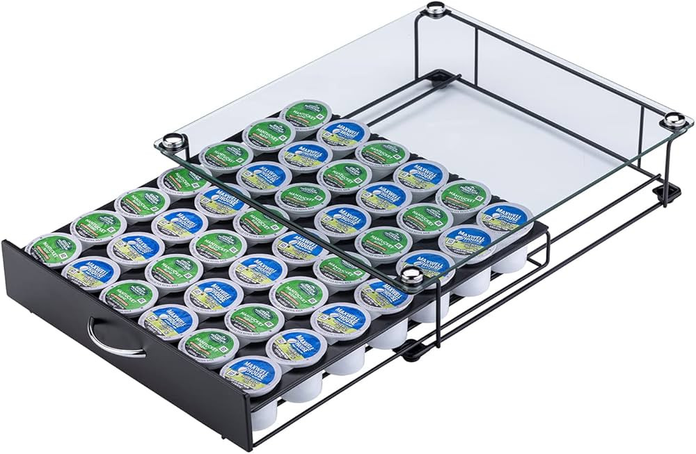 Rice rat Coffee Pod Holder for Keurig Pods Glass Top Drawer,K cup Holder Capsule Display Storage ... | Amazon (US)