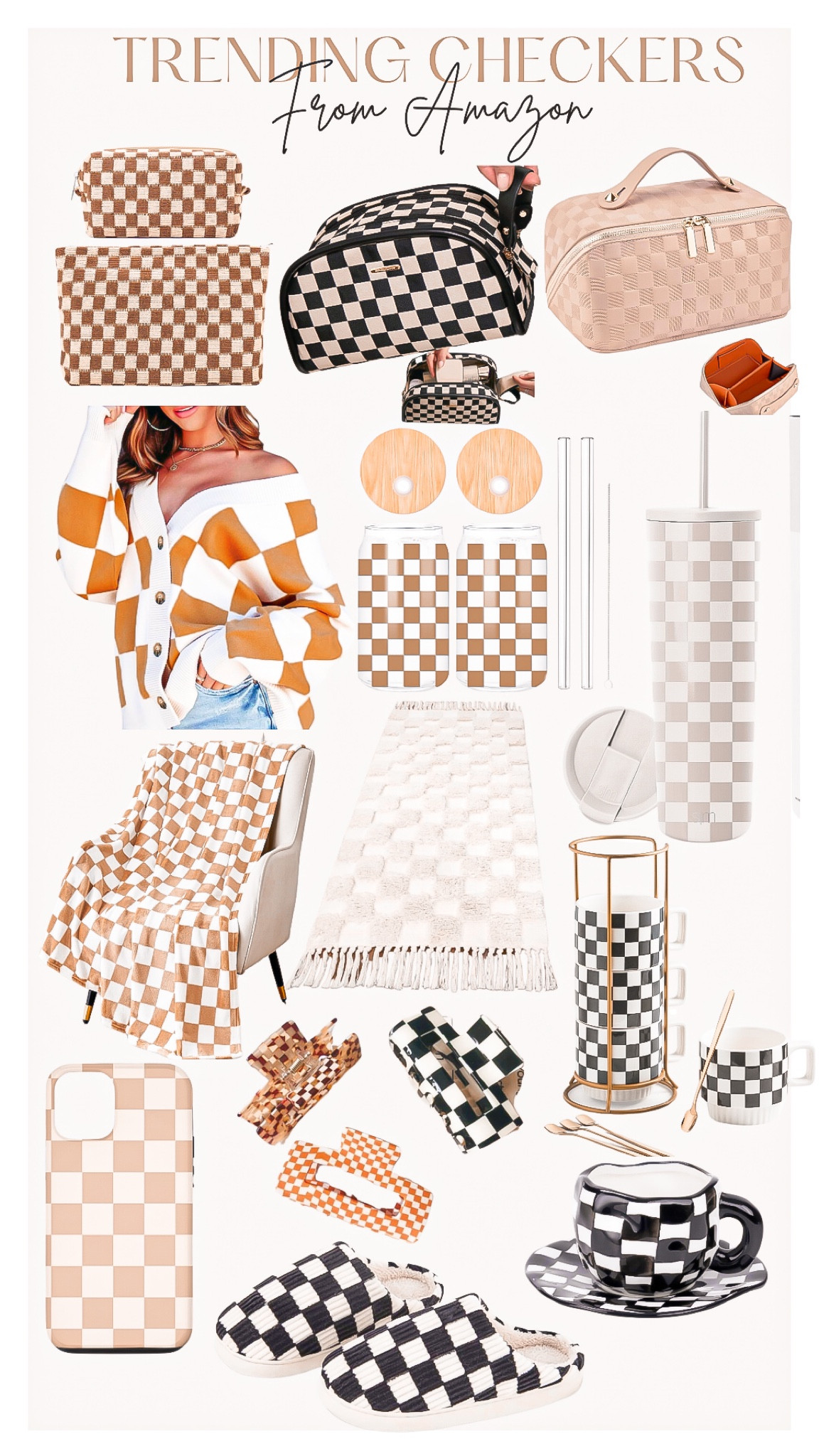TRENDING CHECKERS 🤎🖤

I love this pattern! I would totally add all of these to cart 😍

Amazon finds, Amazon home finds, home decor, checkered pattern, neutral finds, neutral checkers ,  black and white checkered pattern,  brown and white sweater, brown and white makeup bag, black and white makeup bag, neutral makeup bag, checkered sweater, checkered mug, checkered drinking glasses, simple modern, checkered tumbler, checkered blanket, brown and white blanket, checkered bath mat, checkered rug, checkered phone case, hair clips, coffee mugs , women’s slippers , black and white slippers 

#LTKGiftGuide #LTKMostLoved #LTKstyletip