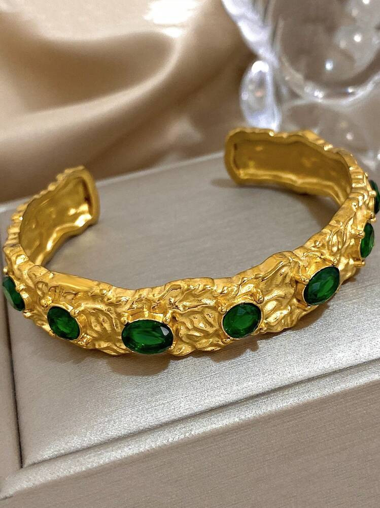 Gold And Green Bangle | SHEIN