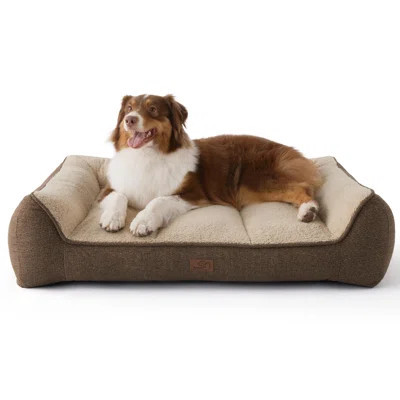 Bedsure Orthopedic Dog Beds - Extra Thick Supportive Dogs Bed with Waterproof Washable Cover, Comfort Pet Bed Sofa with Soft Plush Sherpa and Nonskid | Wayfair North America