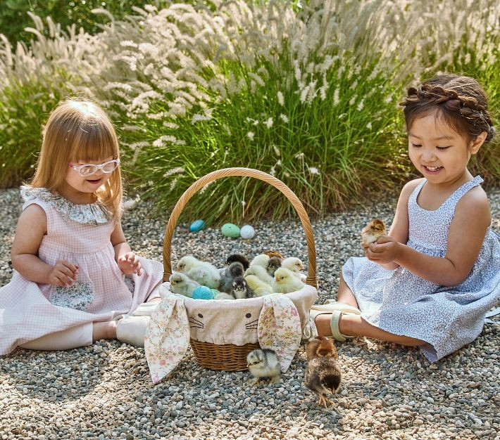 Floral Bunny Ear Easter Basket Liners | Pottery Barn Kids
