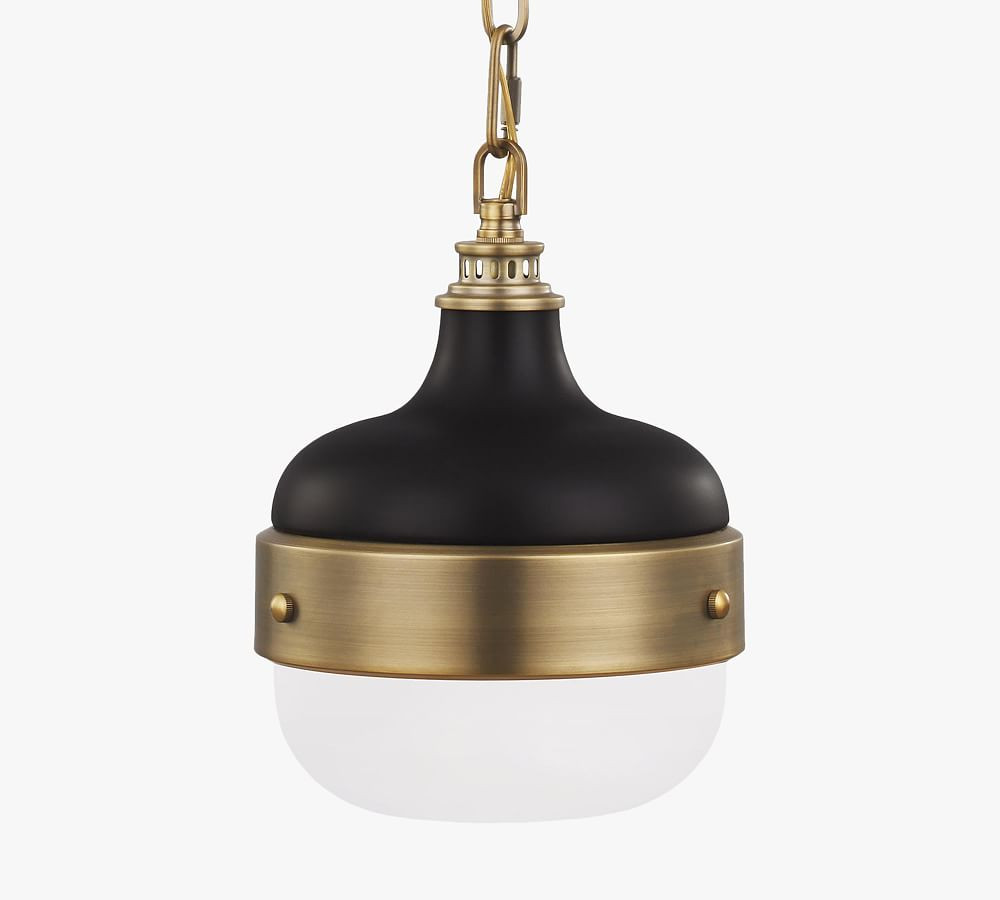 Dancey Petite Metal & Glass Pendant | Pottery Barn (US)