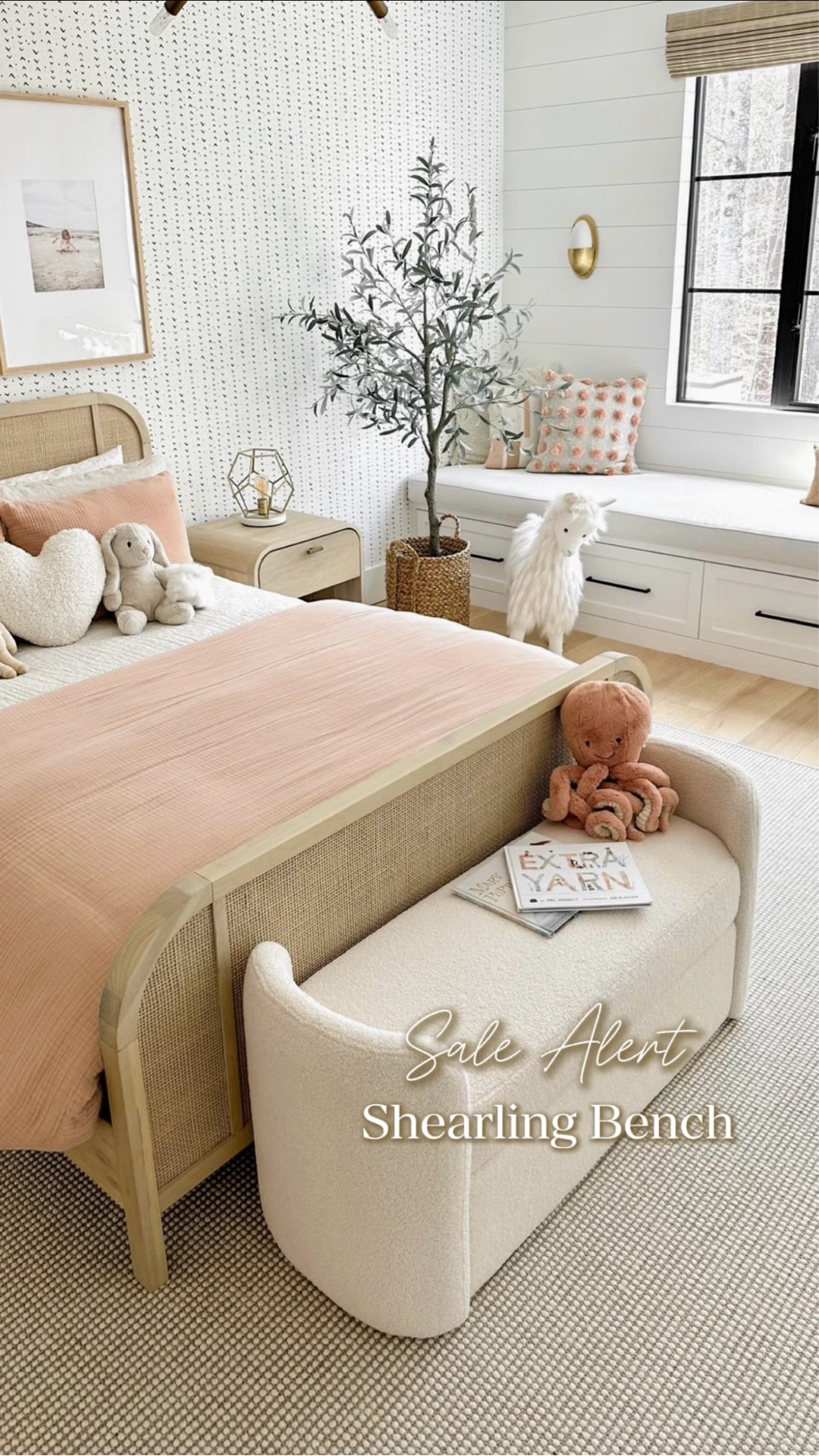 This sweet little shearling bench is often sold out so I was surprised to see that it is on sale! 

#LTKHome #LTKFamily #LTKKids