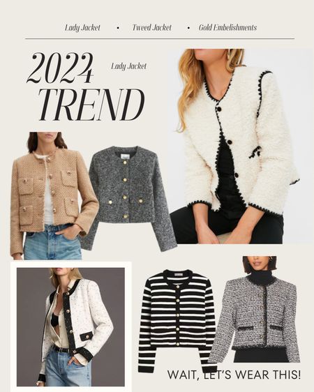 Lady Jacket 2024 trending/ tweed jacket/ gold embellished cardigans 

#LTKstyletip