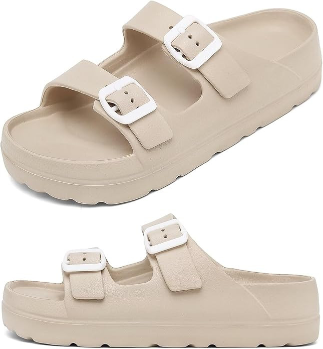 Haifago Women's Platform Sandals with Arch Support, Summer Beach Slides Adjustable Buckle Comfort... | Amazon (US)