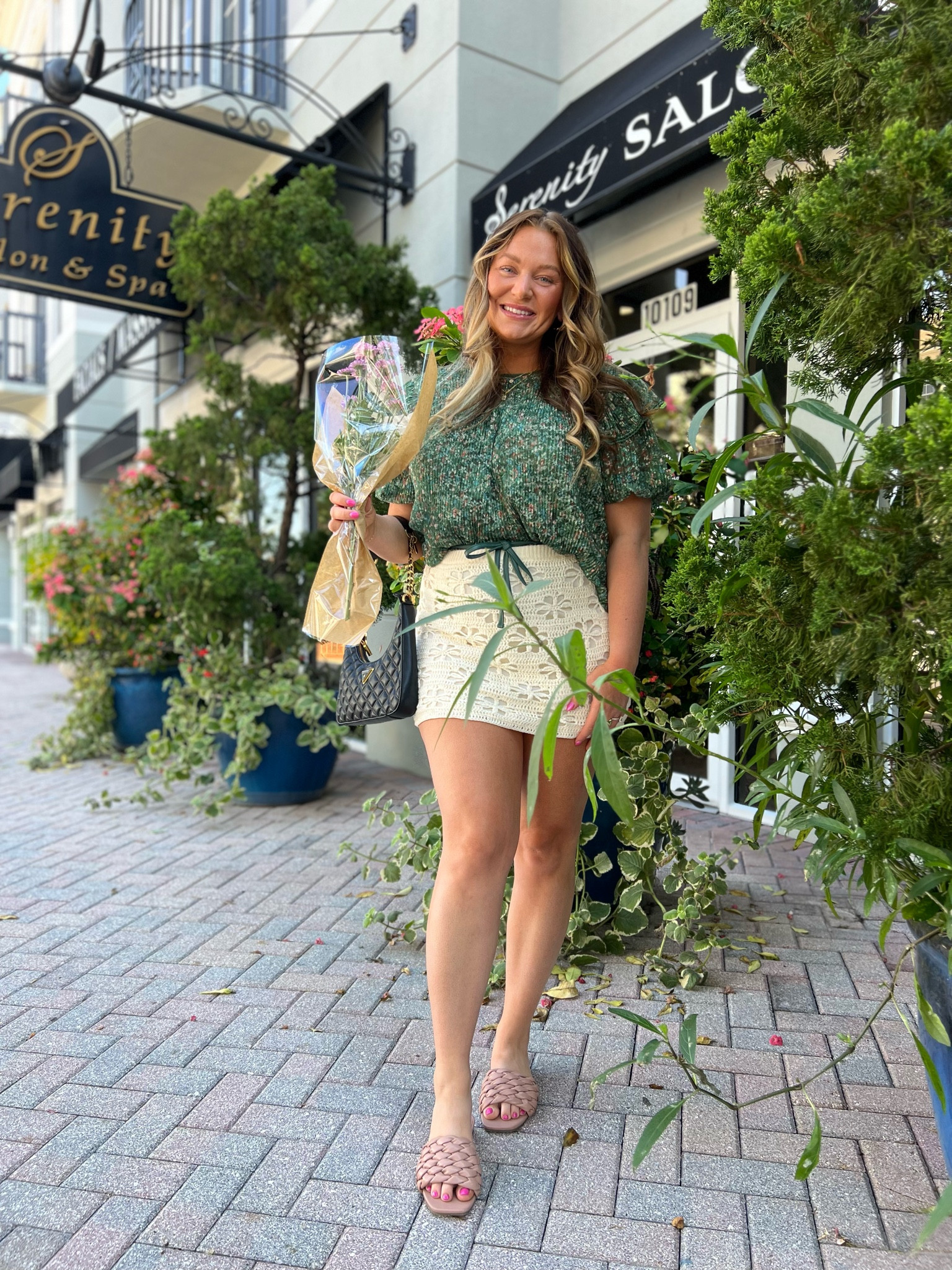 Skirt is from my boutique, Styled by Ashley Brooke. Link = https://styledbyashleybrooke.com/collections/skirts/products/crochet-effect-sweater-mini-skirt

Fall outfit featuring a crochet mini skirt and a green top. 

#LTKfindsunder100 #LTKSeasonal #LTKstyletip