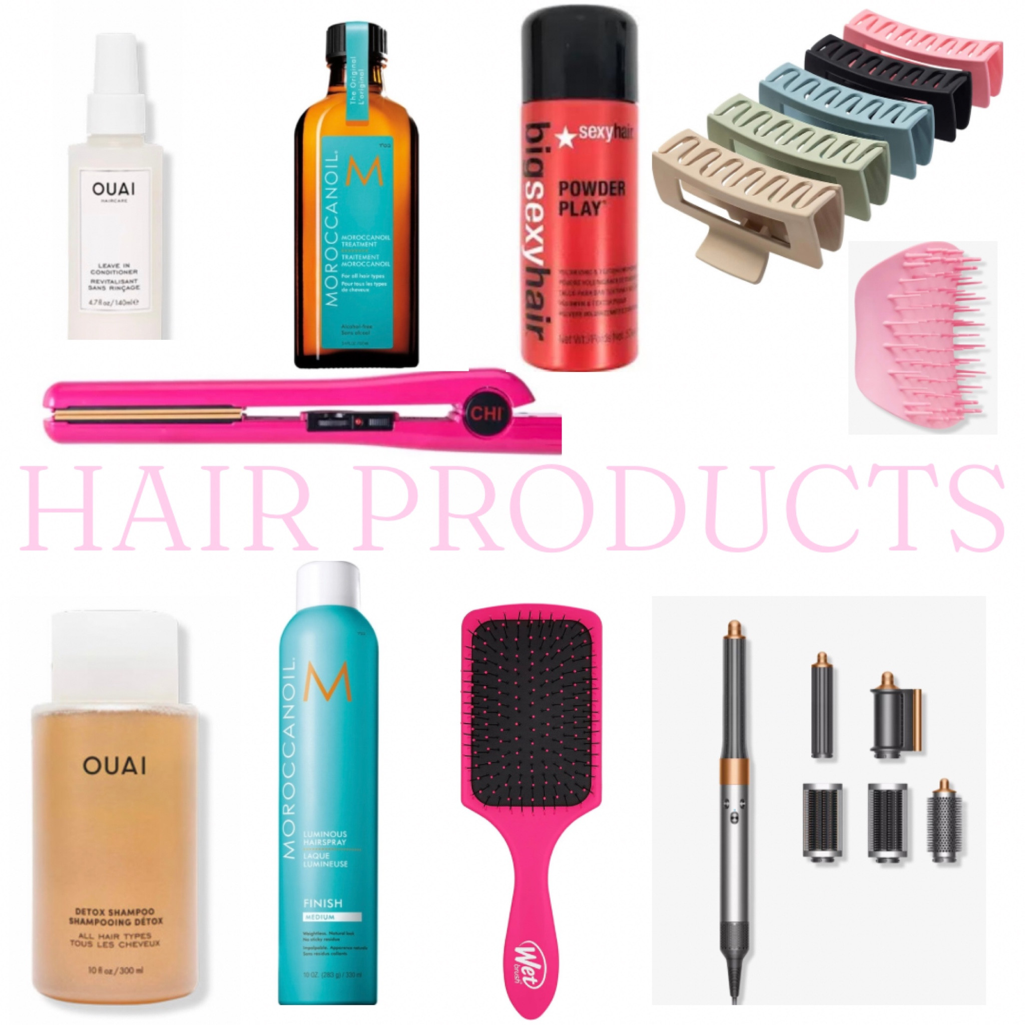 Hair care products! Claw clips, hair oils, shampoo, hair spray, leave in conditioner, dyson air wrap, & more! 


#LTKunder50 #LTKbeauty #LTKstyletip