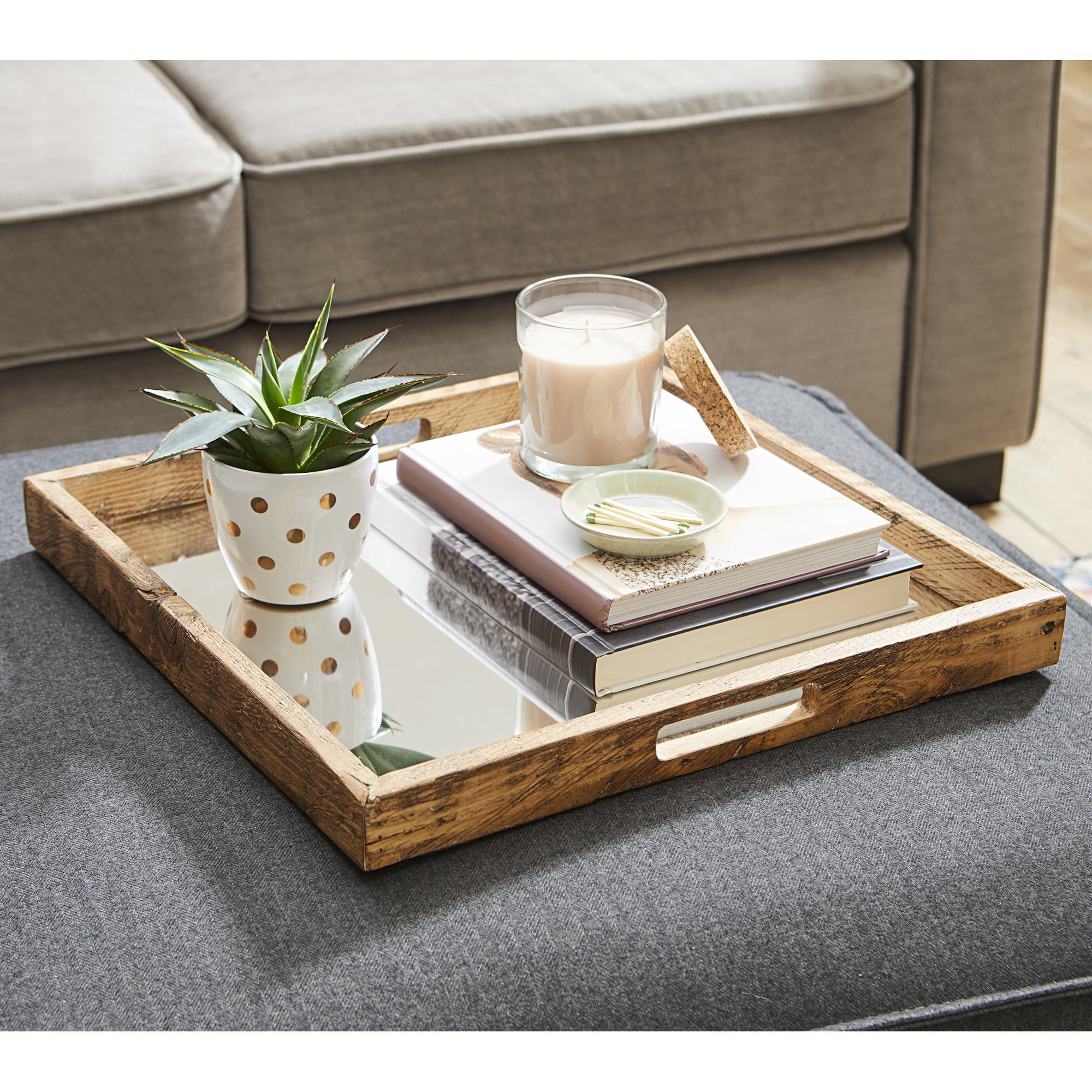 Better Homes & Gardens Solid Wood Tray With a Mirrored Bottom | Walmart (US)