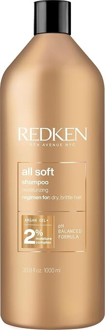 Redken All Soft Shampoo - Moisturizes & Hydrates Dry Hair, Softens & Adds Shine, With Argan Oil, ... | Amazon (US)