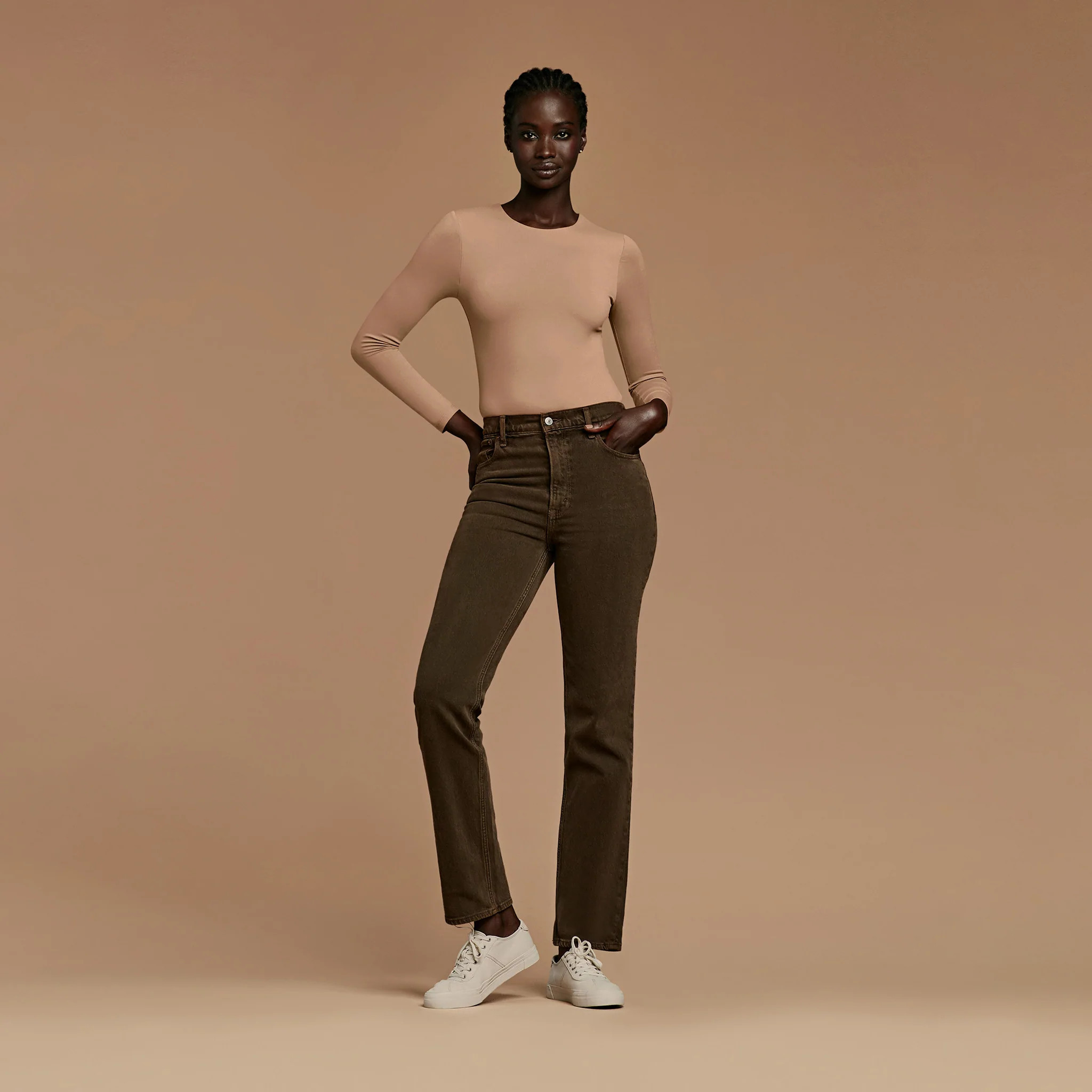 Women's Long Sleeve Crewneck Bodysuit | nuuds