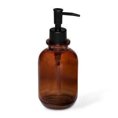 Apothecary Glass Soap/Lotion Dispenser Amber - Threshold™ | Target