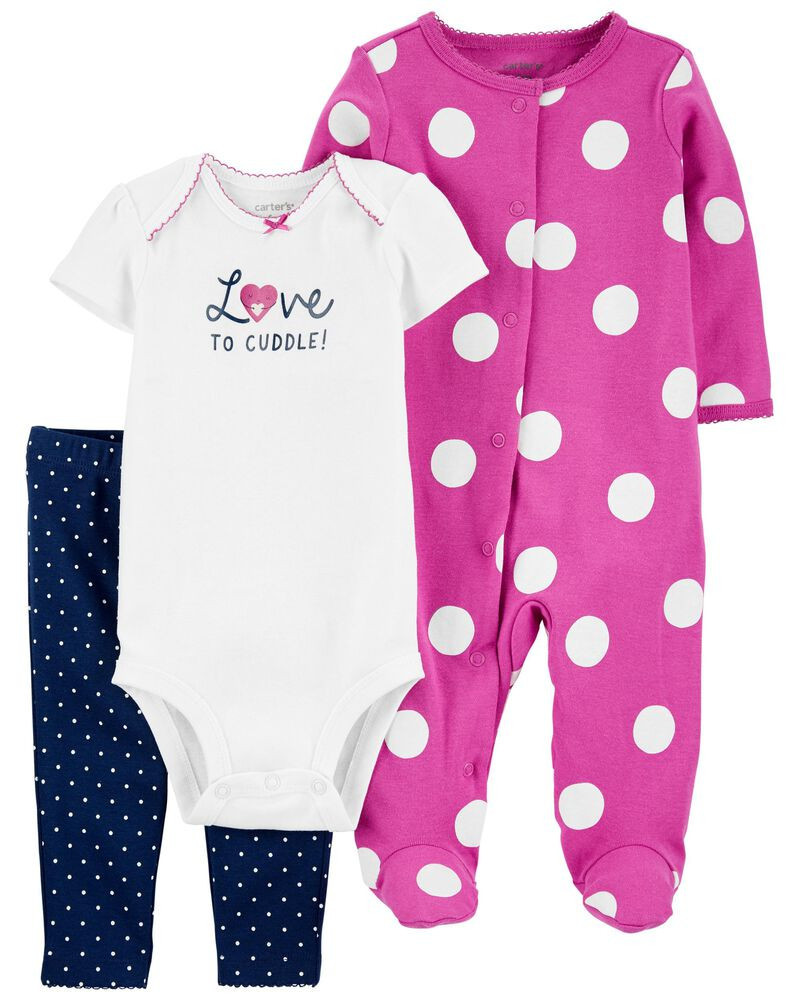 3-Piece Polka Dot Sleep & Play & Pant Set | Carter's