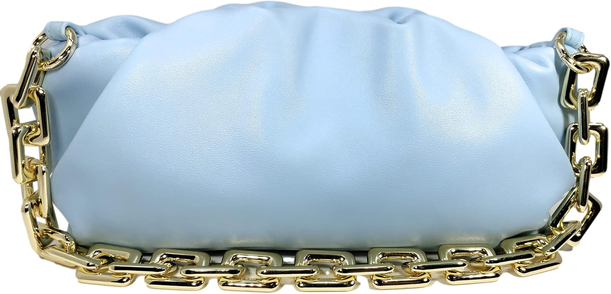 Women's Chain Pouch Bag | Cloud-Shaped Dumpling Clutch Purse | Ruched Chain Link Shoulder Handbag | Amazon (US)
