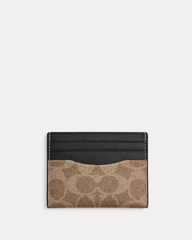 Slim Id Card Case In Signature Canvas | Coach Outlet US