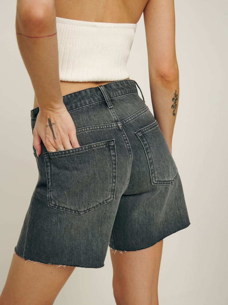 Raye Mid Rise Relaxed Jean Shorts | Reformation (Global)