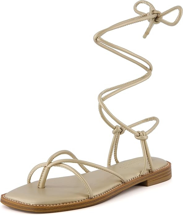 CUSHIONAIRE Women's Virtue lace up sandal +Memory Foam, Wide Widths Available | Amazon (US)