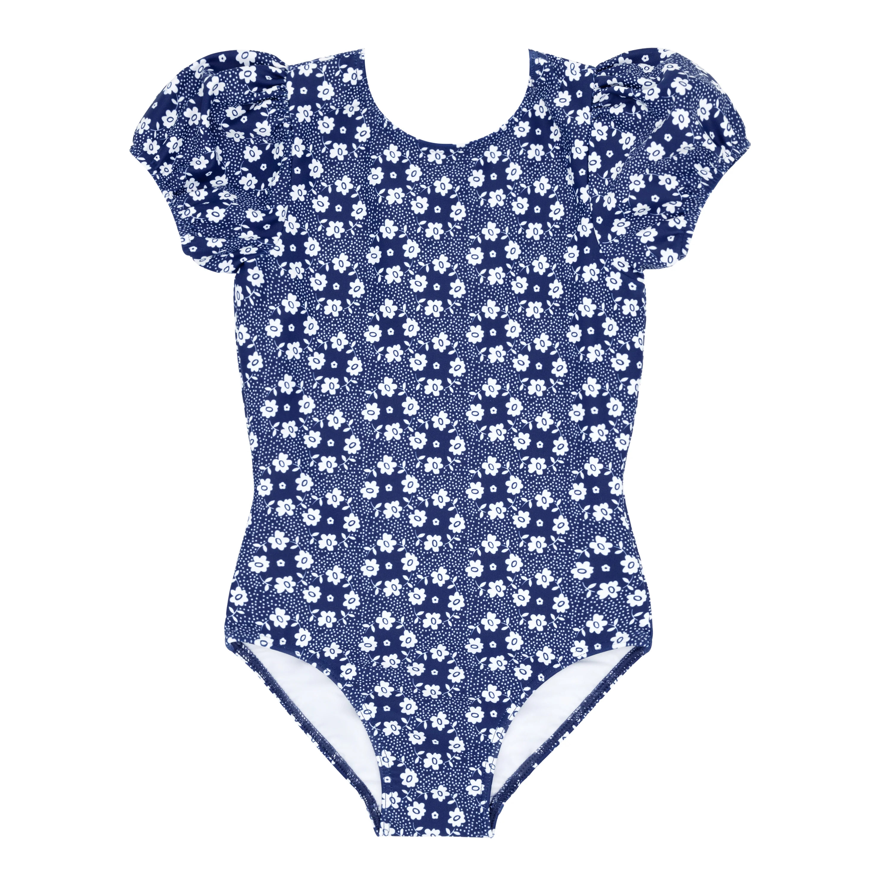 girls ditch plains daisy puff sleeve one piece | minnow