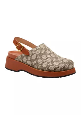 COACH Women's Sculpted C Platform Signature Textile Jacquard Clogs | Belk