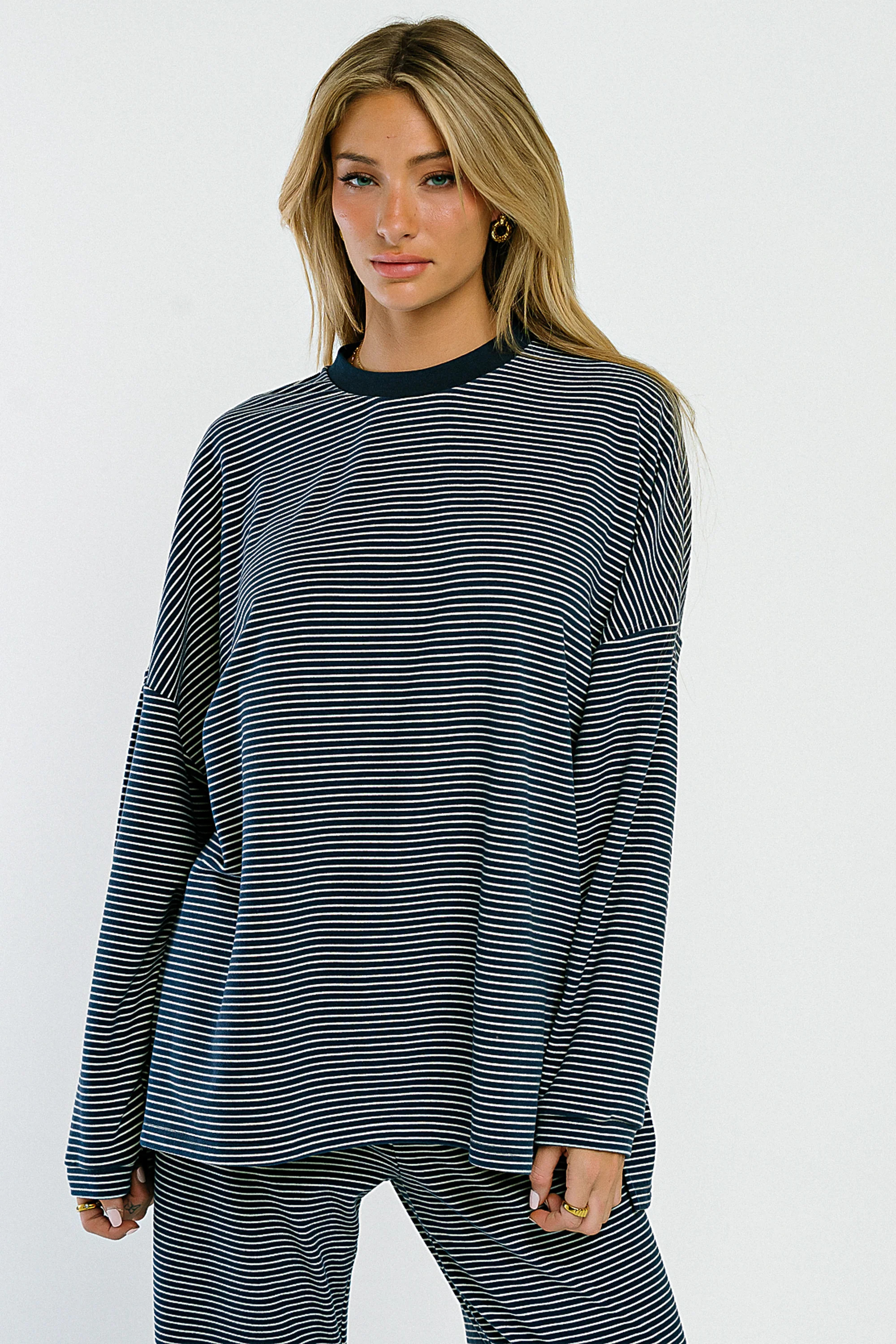 Shelby Striped Top in Navy | Böhme US