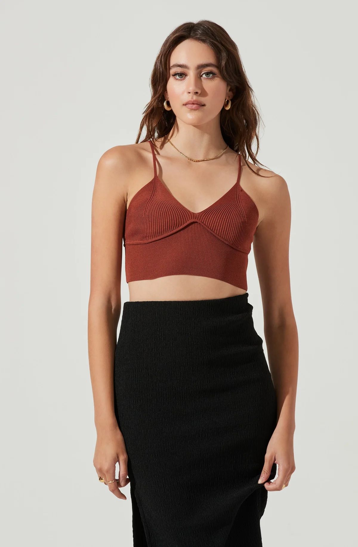 Seneca Ribbed Knit Cropped Bralette | ASTR The Label (US)