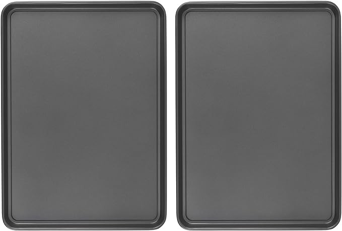 GoodCook Dishwasher Safe Nonstick Steel XL Cookie Sheet, 15'' x 21'', Gray, Set of 2 | Amazon (US)
