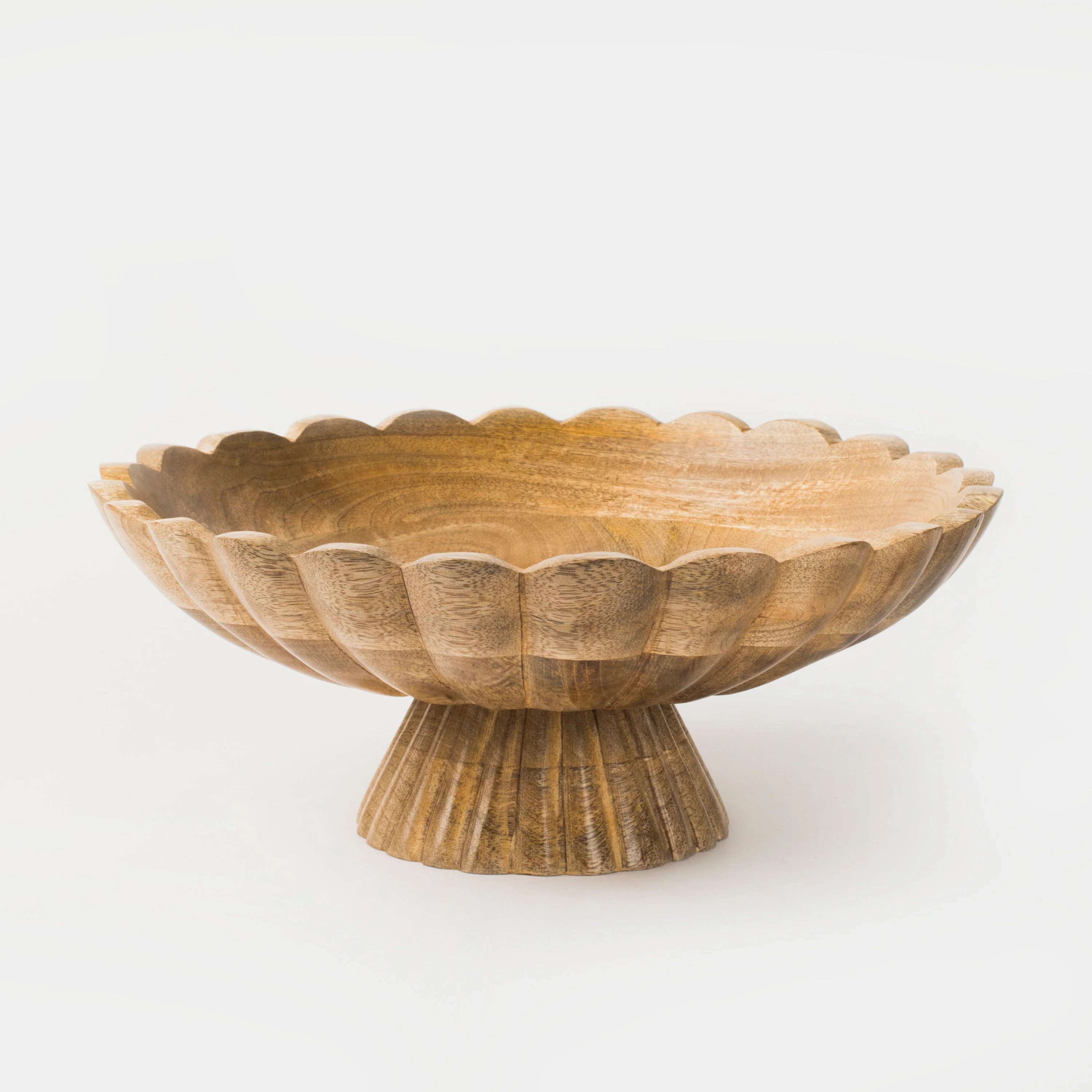 Fluted Pedestal Bowl - Natural | Cove Home