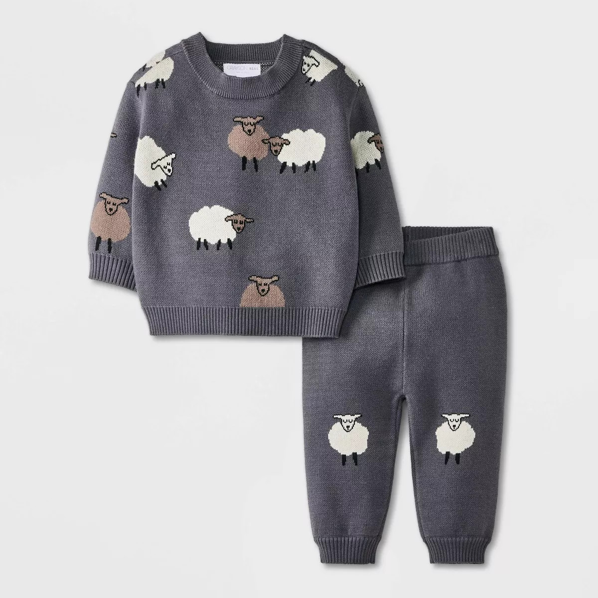 Grayson Mini Baby Sheep Sweater Set - Black 6-9M | Target