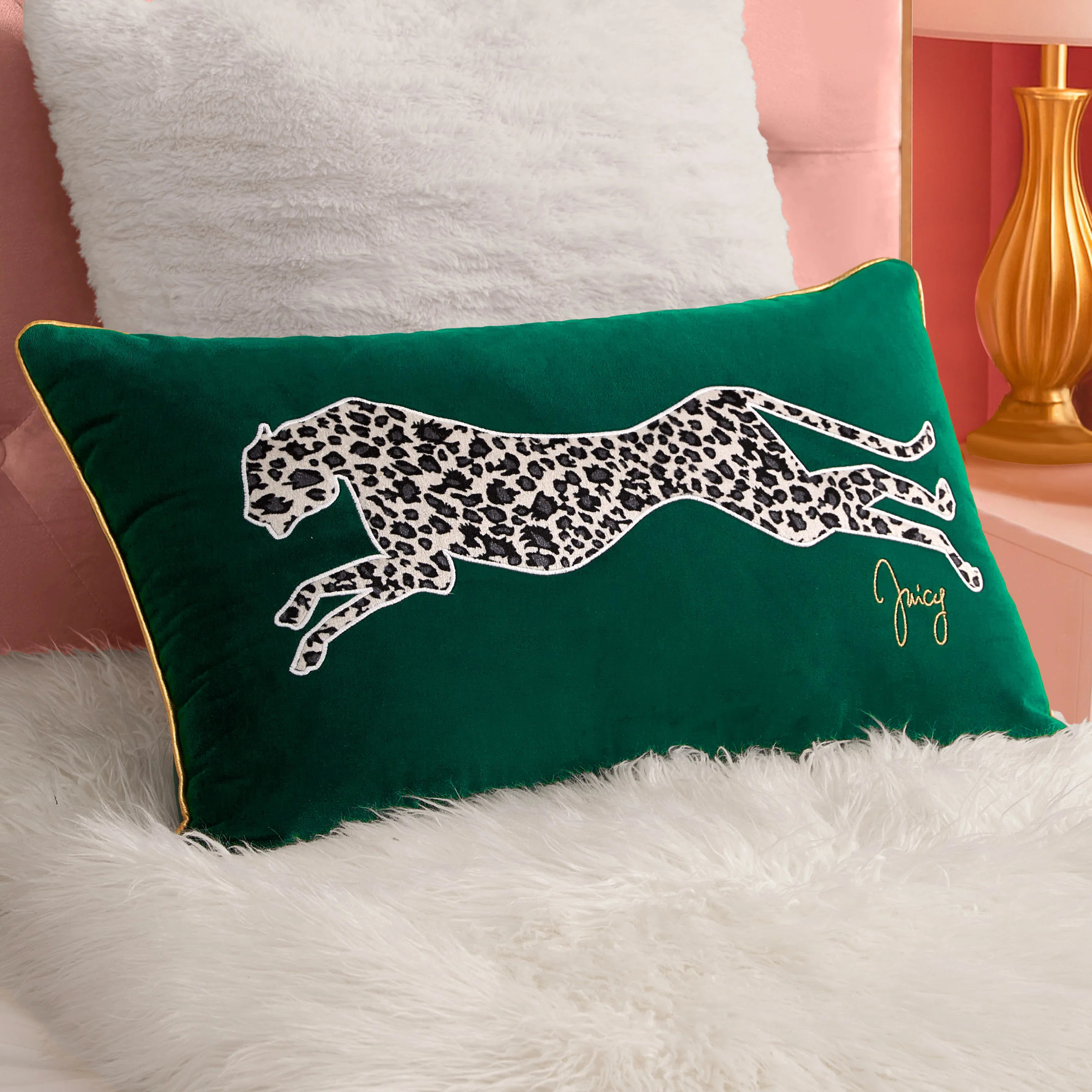 Juicy Couture Velvet Cheetah Plush Decorative Pillows | Wayfair North America