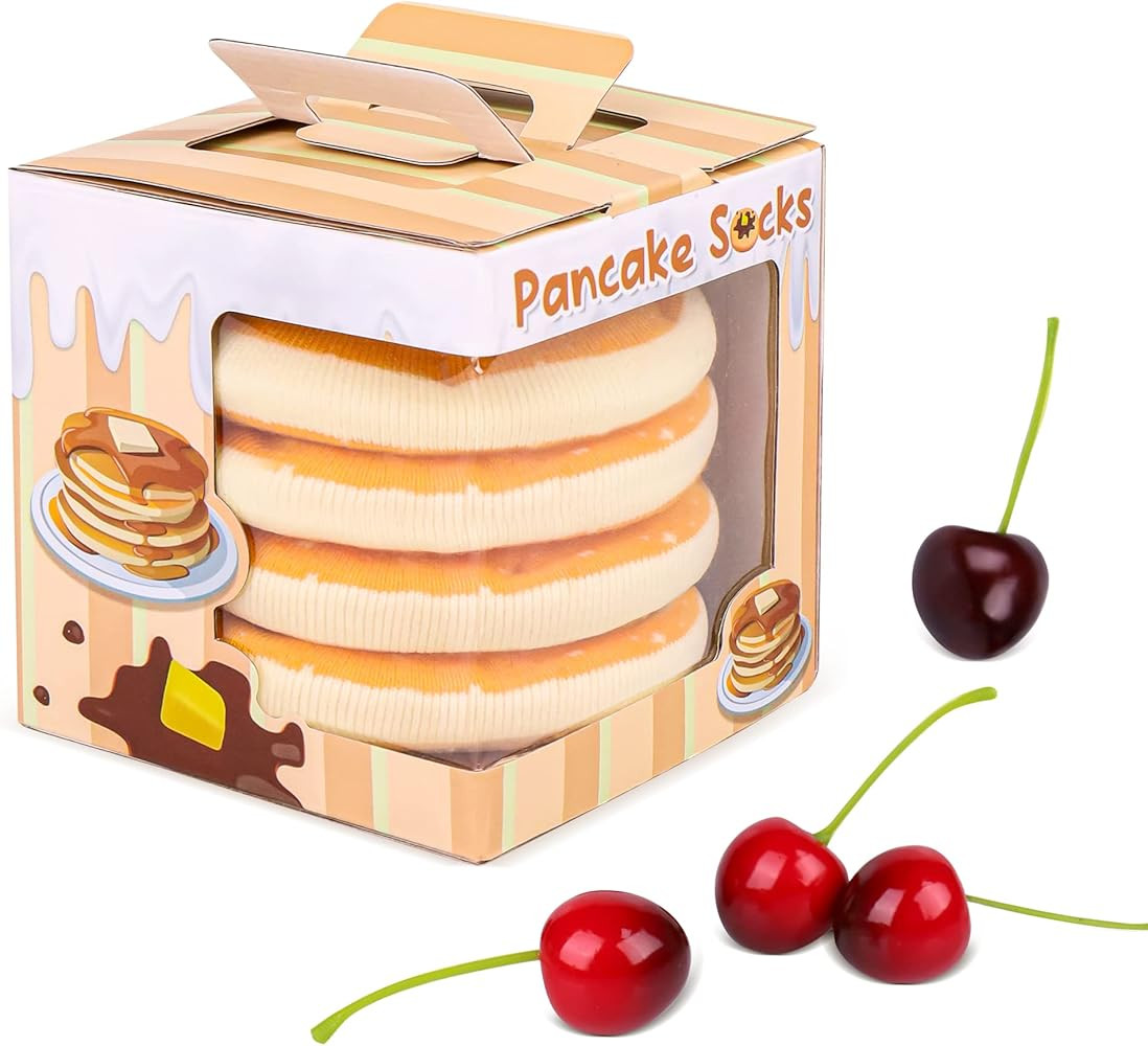 AGRIMONY Funny Breakfast Pancake Socks Box for Men Women Teen Boys - Novelty Fun Funky Crazy Sill... | Amazon (US)