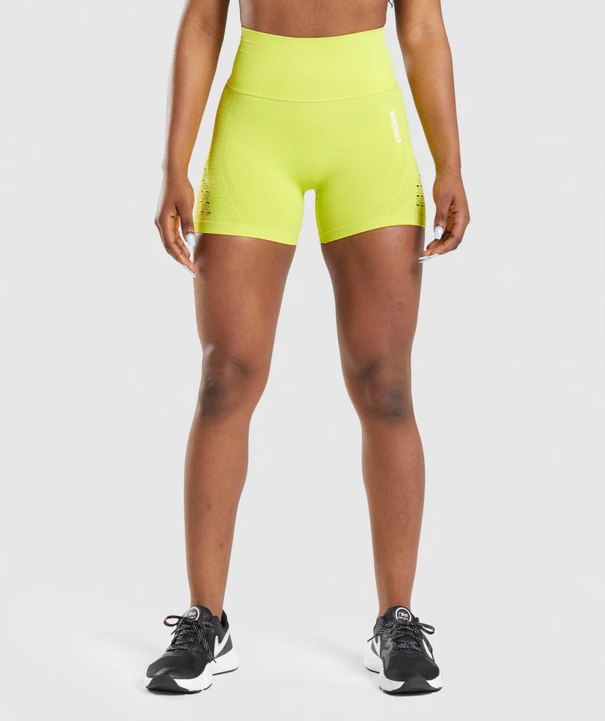 Gymshark Energy Seamless Shorts - Glitch Yellow | Gymshark (Global)