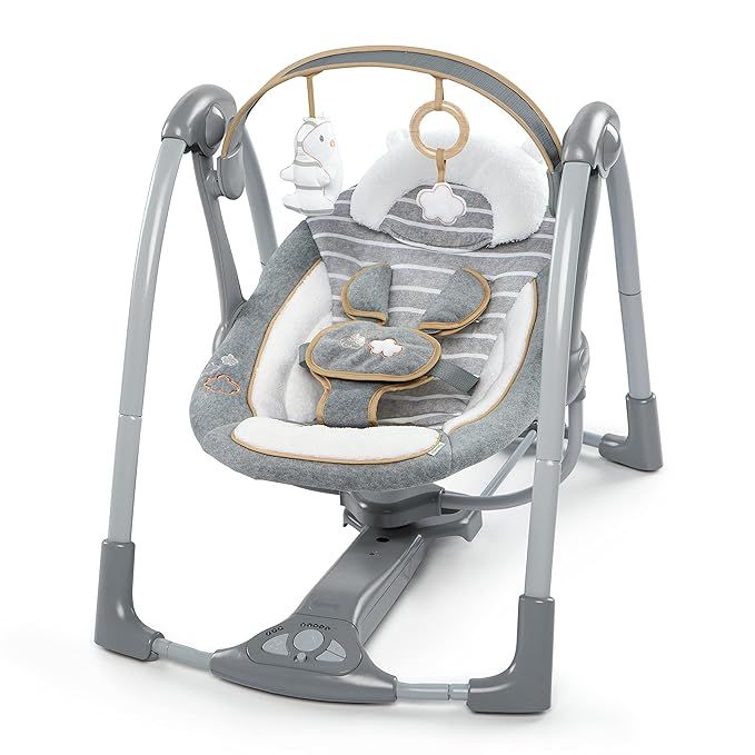 Ingenuity Swing 'n Go Deluxe 5-Speed Baby Swing with Cushioned Harness - Foldable, Portable, 2 Pl... | Amazon (US)