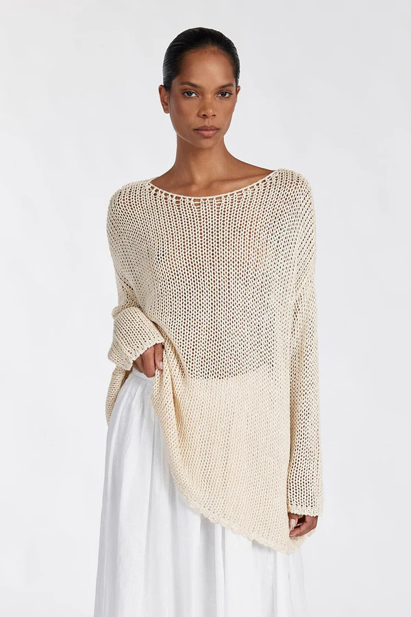 LOU NATURAL MARLE OPEN WEAVE JUMPER | DISSH