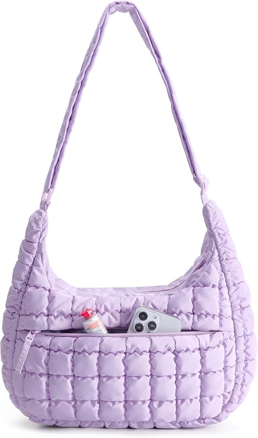 BAGSMART Crossbody Hobo Bag for Women with Adjustable Strap, Quilted Puffy Purses for Women Fluff... | Amazon (US)