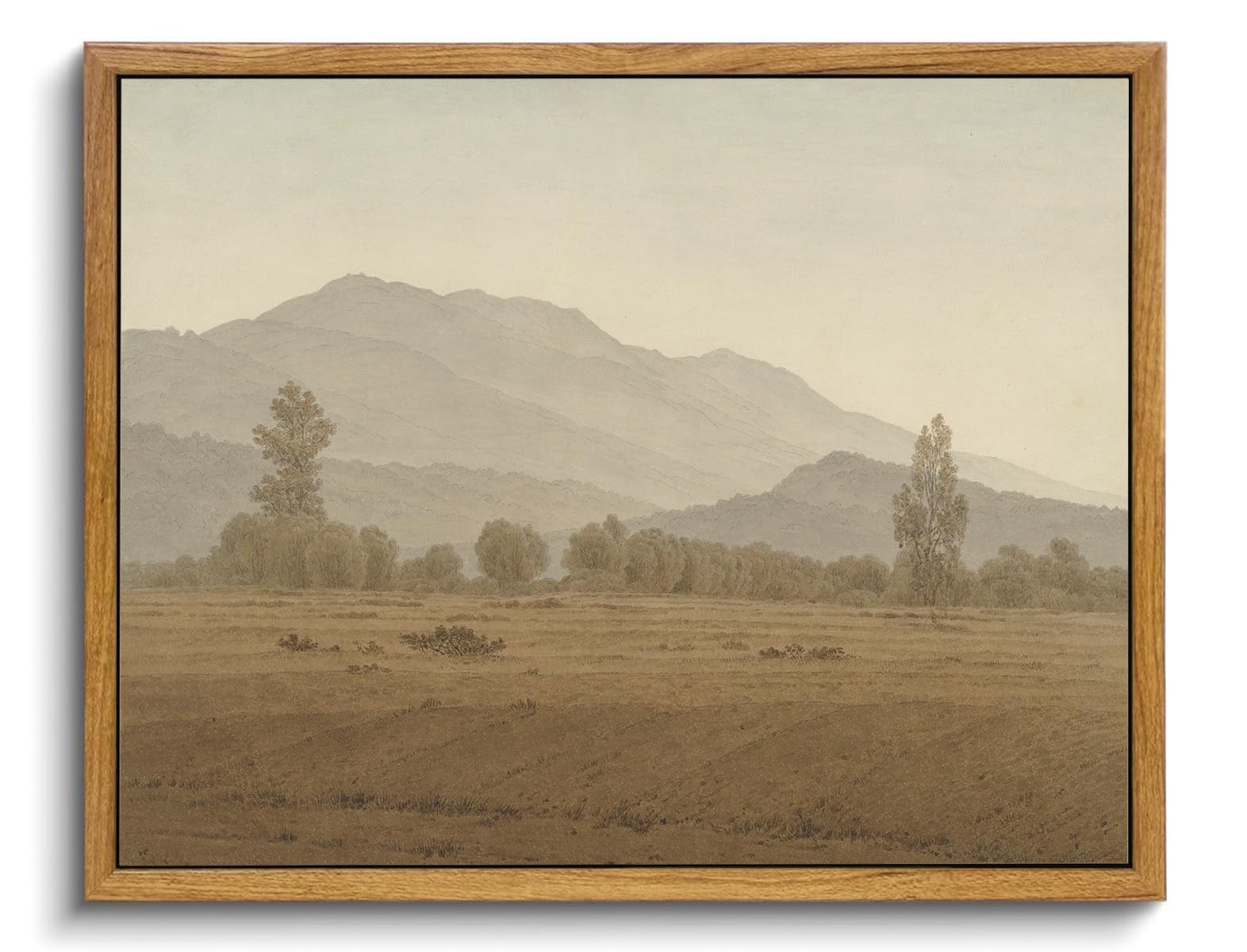 KISSFOX Framed Wall Art Vintage Wall Art Grassland Canvas Art Landscape Pictures Mountain Paintin... | Amazon (US)