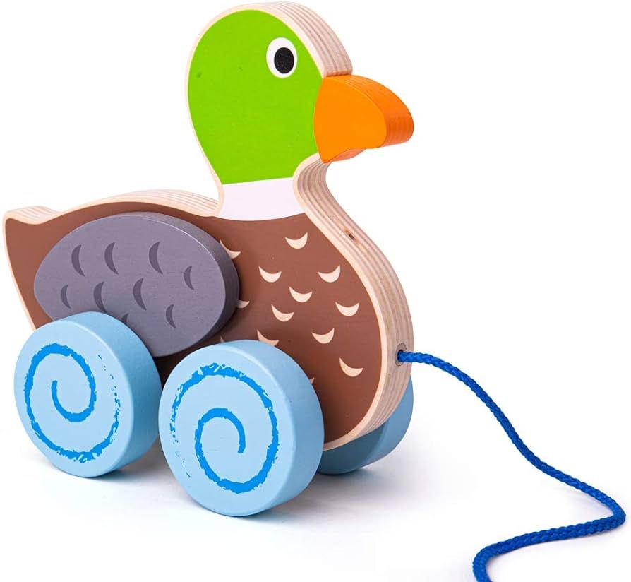 Bigjigs Toys Wooden Duck Pull Along Toy | Amazon (US)