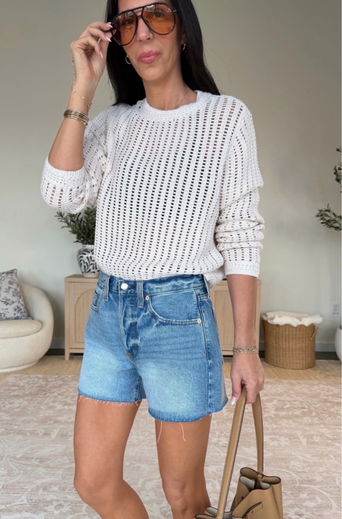 On sale!!! 
The BEST @Target    shorts that look so similar and feel similar to Agolde. You will be shocked! 
Wearing a size 4- go down if between 
Top- medium (size up)

#LTKootd #LTKU #LTKOver40