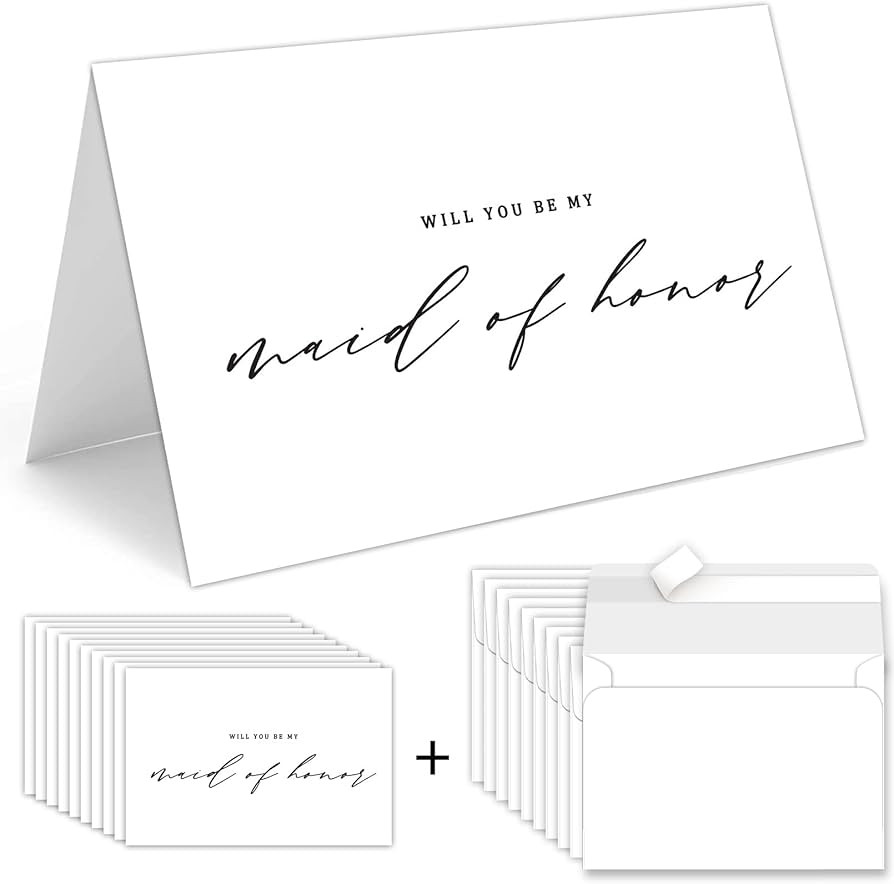 TQDaiker Bridesmaid Proposal Card, Greeting Card Set of 10 - Includes 2 Maid of Honor Cards, 8 Br... | Amazon (US)