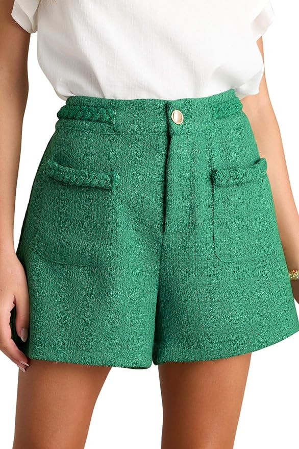 Cicy Bell Womens Tweed Summer Shorts High Waisted Wide Leg Dressy Casual Shorts with Front Pocket... | Amazon (US)