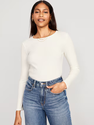 Plush Long-Sleeve Crew-Neck T-Shirt for Women | Old Navy (US)