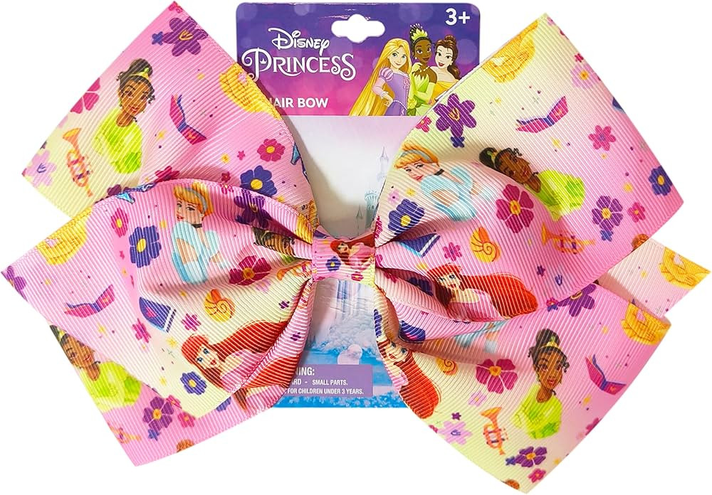 LUV HER Disney Princesses Single Hair Bow For Girls - One Large Printed Hair Bow Featuring your F... | Amazon (US)
