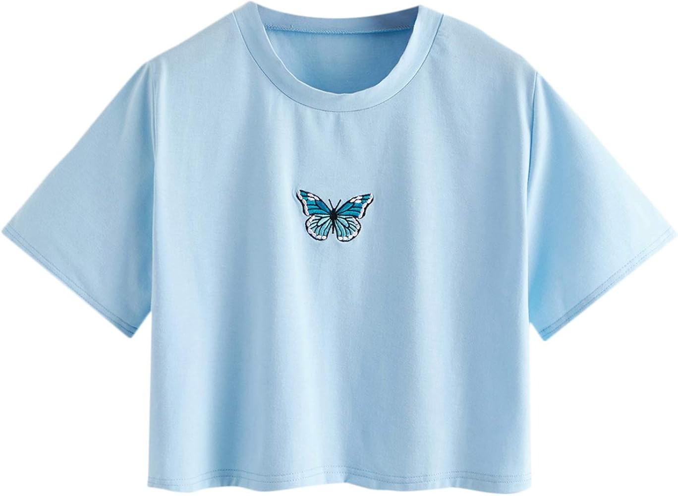 SweatyRocks Women's Casual Short Sleeve Print Crop Top T Shirt Summer Tees Letter | Amazon (US)