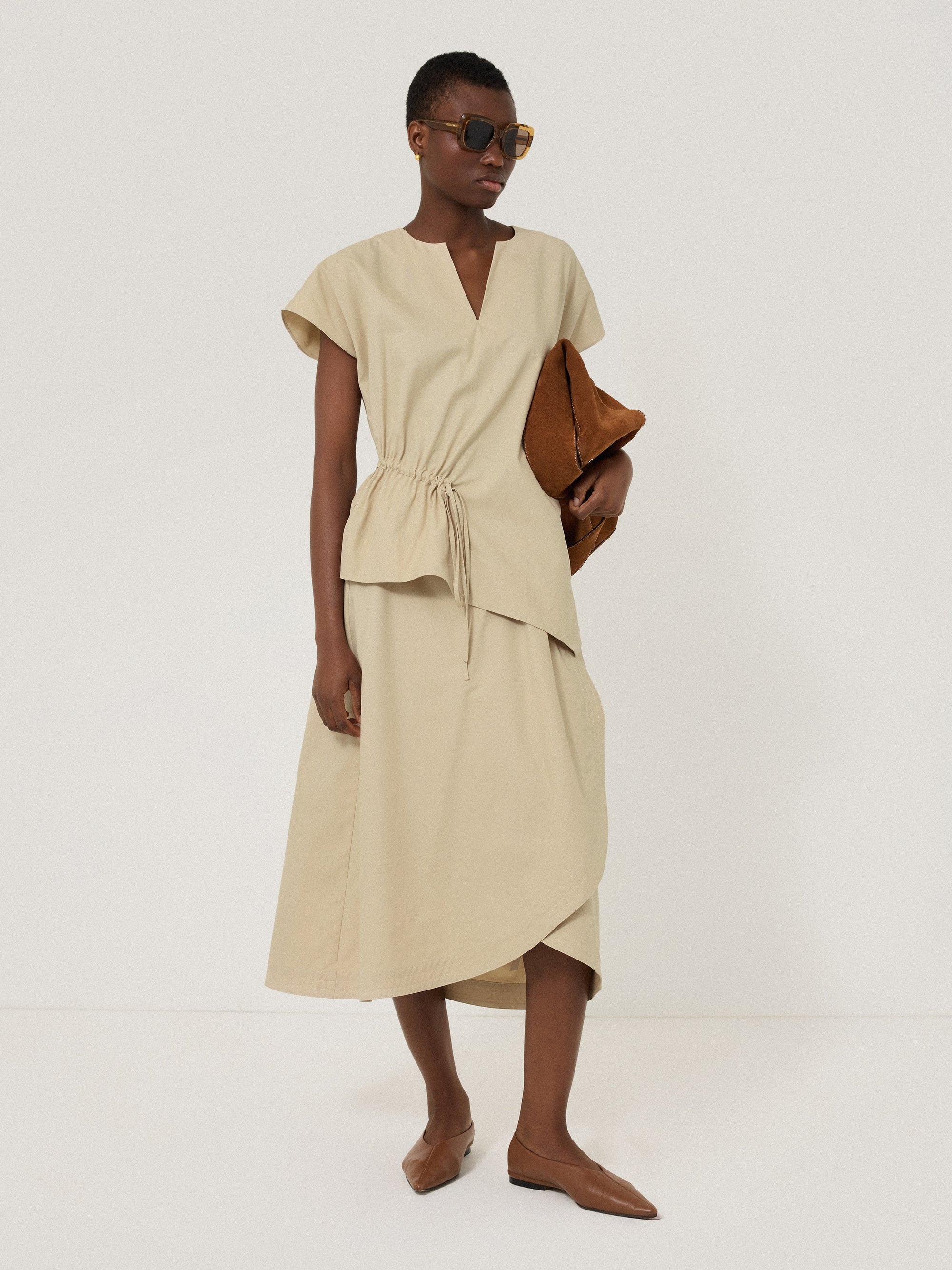 Cotton Mix Relaxed Tunic | Neutral | Jigsaw (UK)